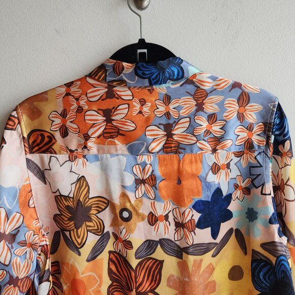 Acne Studios Retro Floral Print Satin Shirt – M (EU 38) - Picture 9 of 14